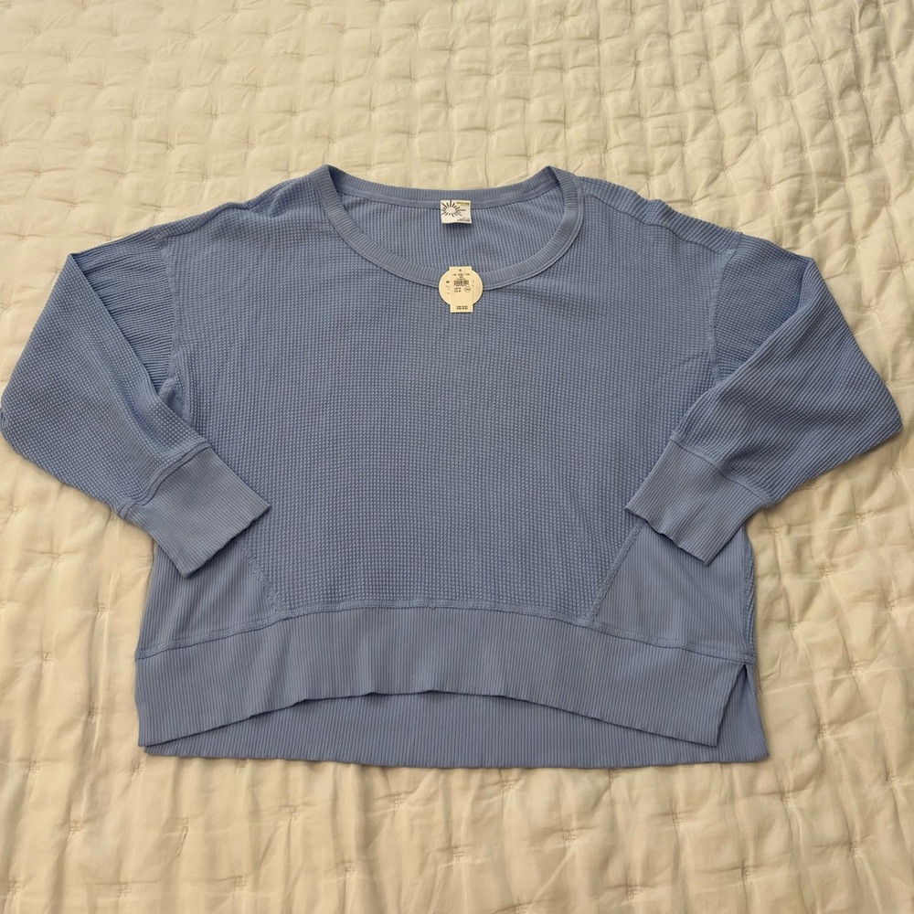 NWT Aerie Waffle Round Neck Sz M